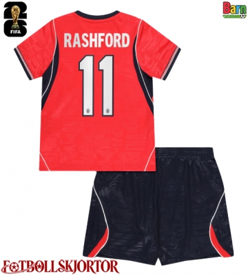 England Marcus Rashford #11 Borta Kläder Barn VM 2026 Kortärmad (+ Korta byxor)